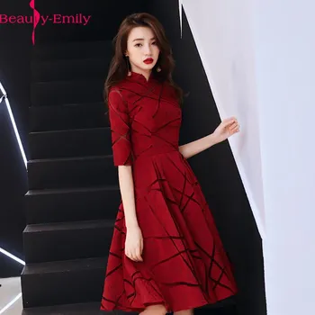 Frumusețea Emily Moda De Înaltă Gât Jumătate Maneca Dantela Rochie De Bal De Moda Fermoar Spate Rochie Formale Vestidos 2 Stiluri Disponibile