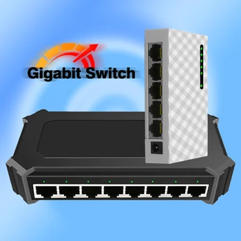 Full Auto 1G 5 8 Porturi Gigabit Ethernet LAN RJ45 HUB Switch de Rețea Gigabit Adapter 1000Mbps Joc Internet switcher