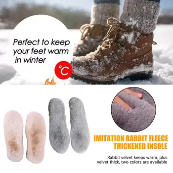 Iarna se Ingroase Termică Imitație de Blană de Iepure Bărbați mai Cald Picior Moale Pantofi Tălpi interioare Pantofi Femei Respirabil Tampoane Sport blana inso