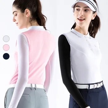 Iubesc de Golf de sex Feminin Matase de Gheață Anti-UV Topuri Femei Maneca Lunga protecție Solară Golf Tricou Femei Slim Rapidă de Uscare tricou de Vara Jersey S-XL