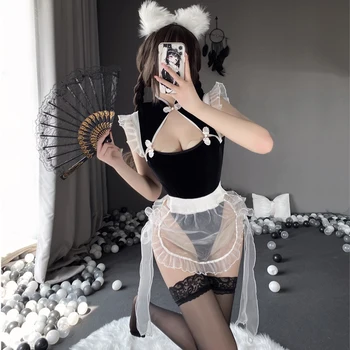 Jimiko Întuneric Cheongsam Femeie Costum De Halloween Clasice Qipao Erotic Body Set Adult Sex Costum Cosplay Anime Lenjerie Sexy