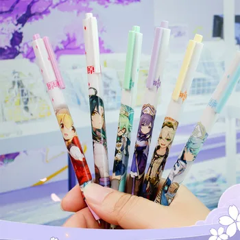 Joc Anime Genshin Impact Cosplay Pix Ulei Pix Automat Pen Examen Scris Semnătură Papetărie Stilou Cadou de Student