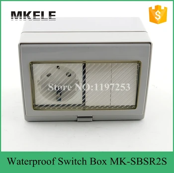 MK-SBSR2S vânzare fierbinte 16A 250V impermeabil în aer liber montare pe perete comutator, 2 Banda mini rezistent la apa buton comuta cu soclu