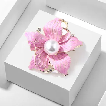 Moda Bijuterii de Lux Perla Stralucitoare de Flori de Trandafir Broșe pentru Femei Nuntă Esarfa, Brosa Buchet Ace Bijuterii