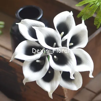 Negru Picasso Crini Real Touch Flori Pentru Nunta de Mătase Buchete Artificiale Calla lily Flori Artificiale