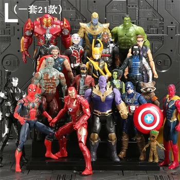 NOI de Vânzare la Cald PVC Acțiune Figura Marvel 21Pcs/Set Avengers Figura Super-Eroii Superman, Batman, Hulk, Captain America, Thor, Iron Man