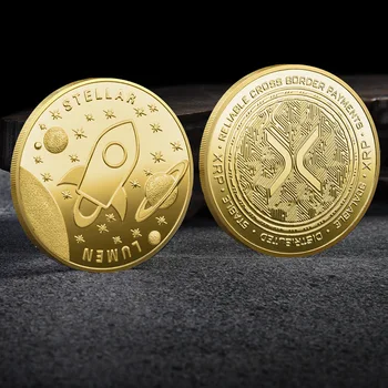Noul Aur Cryptocurrency Lumen Stelare Comemorative XRP Crypto Monede de Colectie Suveniruri pentru Decor Acasă Cadou