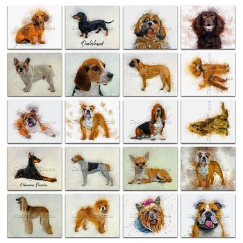 Noul Diamant pictura Animale, Câine, cățeluș de pluș bulldog doberman chihuahua 5D DIY Complet Piața de Foraj broderie 3D Rotund mozaic 1005