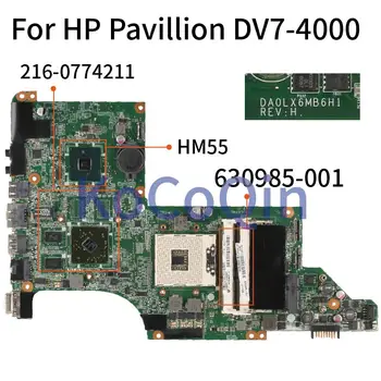Pentru HP Pavilion DV7-4000 HD6300 Notebook Placa de baza 630985-001 630985-601 DA0LX6MB6H1 DA0LX6MB6I0 HM55 Laptop Placa de baza DDR3
