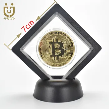Placat Cu Aur De BitCoin Bit Monedă Cu Carcasa Din Plastic Unda Litecoin Ethereum Doge Metal Fizice Cryptocurrency Monede De Colecție