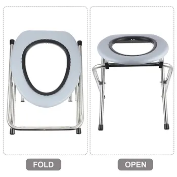 Pliat Baie Toalete Olita 100KG Grele Portabil Scaun din Oțel Inoxidabil în Vârstă Femeie Gravidă Aprovizionare