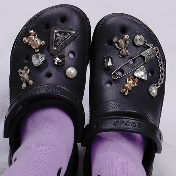 Poartă de Metal Bunny Croc Farmece DIY Designer de Pietre Stras Pin Pantofi Decaration Jibb pentru Croc Saboți Copii Băieți Fete Femei Cadouri
