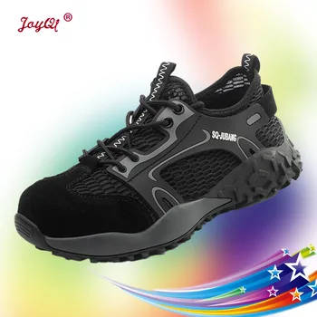 Protectia muncii Pantofi Bărbați Femei Vara Ultralight piele de Porc Plasă de Construcții pantofi BUCURIE-176