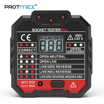 PROTMEX Socket Testere de Tensiune de Test Soclu Detector UE Plug Ground Zero Linie Plug Polaritate Faza Verifica GFCI Tester