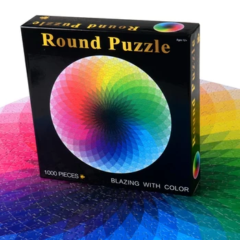 Puzzle 1000 buc/set Puzzle Rotund Paleta Joc Intelectual Pentru Adulți și Copii Puzzle de Hârtie Cadou