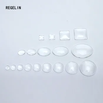 REGELIN 50pcs/lot 8-30mm Rotunde/Ovale/Metru Spate Plat Clar Cabochon de Sticlă Transparentă DIY Moda Bijuterii Promovarea 2017 Moda