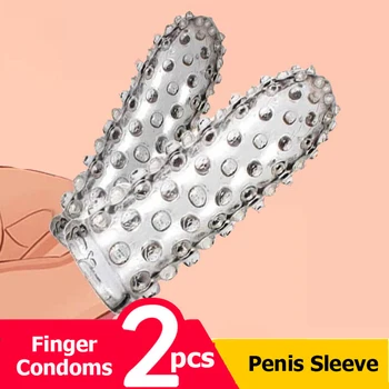 Reutilizabile Degetul Penis Sleeve Intarziere Ejaculare Penis Crystal Inele de Extindere Jucarii Sexuale pentru Bărbați Leta Cușcă Prezervative