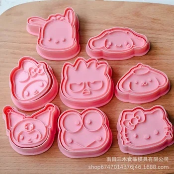 Sanrio PVC Biscuit Mucegai Kuromi Melodie HelloKitty Desene animate Tăietori Cookie 3D Pressable Timbru Accesorii de Bucătărie de Copt Instrumente