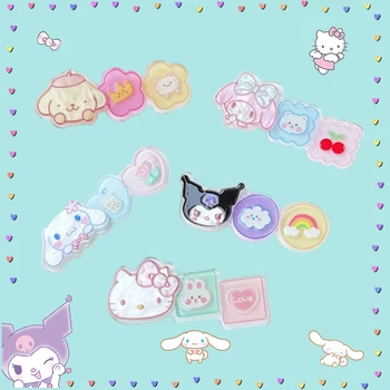 Sanrioed Ac De Păr Kawaii Dublu-Punte Anime Mea Melodia Hello Kitty Kuromi Cinnamoroll Breton Clip Fată Frumoasă Cartton Copii Cadouri