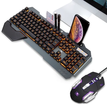 Semi-mecanice Gamer Tastatură Kit RGB LED Backlight Plug and Play de Tastatură Design Ergonomic Impermeabil Gaming Keyboard Mouse-ul