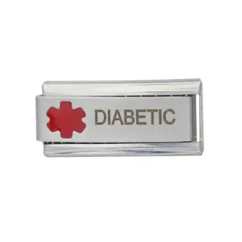 Semnal de urgență Clasic 9mm super link-ul de Diabet zaharat de alertă medicală de conștientizare italiană farmecul brățară se potrivesc Zoppini Nomiation