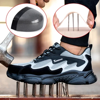 Siguranță Pantofi De Lucru Bărbați Anti-Zdrobitor Indestructibil Bombeu Metalic Puncție-Dovada Cizme Ușoare De Sex Masculin Sofe Femei Adidași Confortabile
