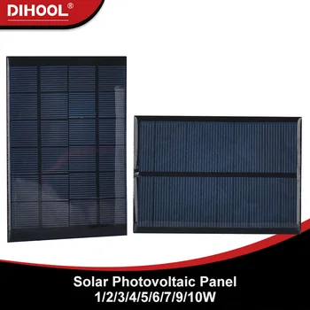 Solar Panou Fotovoltaic Cu Prelungi Firul de 5V La 18V Siliciu Policristalin Mini Celule Solare Cablu jucărie Panouri FOTOVOLTAICE, 0.75 W, 10W