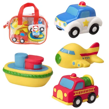 Sozzy 4buc/lot Baie pentru Copii Squirters pentru Cada Jucărie Clasic Vehicule de Jucărie din Plastic Moale de Baie pentru Copii Jucărie Motoare de Avion Masina de Jucărie