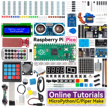 SunFounder Raspberry Pi Pico Final Starter Kit cu Detaliate Tutoriale On-line, 320+ Elemente, 113 Proiecte, MicroPython, Piper M