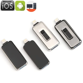 Supersonic 3 in 1 din Metal n Pahar USB Flash Drive USB 3.0 pentru iPhone X/8/7/7 Plus/6/6s/5/SE/ipad PenDrive OTG 32GB 64GB 128GB