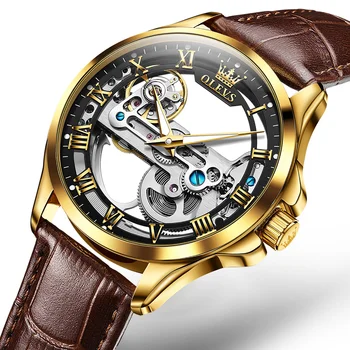 Top Brand Original Mecanice Ceas pentru Bărbați Automată Schelet de Design Ceas de mana rezistent la apa Curea din Piele Ceasuri Reloj Hombre