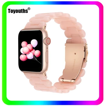 Toyouths Rășină Curea pentru Apple Watch Band 41/45 mm Rezistent la Apă Rășină Watchband pentru iWatch Seria 7 6 5 Reglabil Rășină Trupa