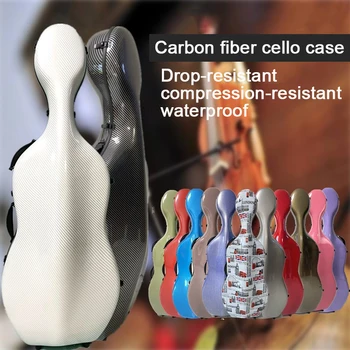 Transport gratuit 4/4 3/4 caz Fibra de Carbon Violoncel Cutie mare puternic, portabil , rezistent la apa caz violoncel accesorii roșu Negru Alb Maro