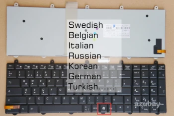 Turcă Belgian, Italian, Russian Keyboard Pentru Toshiba Santech M58, Aftershock X17s V132150AK1 V132150AK2 Iluminata Tasta Win Dreapta