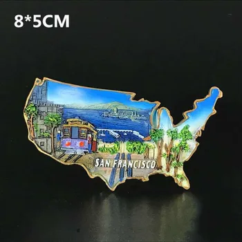 UAS Moda Frigider Paste 3D Mână-pictat Magnet Suveniruri Turistice San Francisco, California Turism Magneți de Frigider Autocolant
