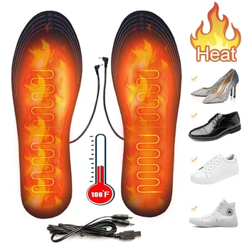 USB Încălzit Tălpi de Pantofi pentru Femei Pantofi de Iarna Electric de Încălzire Cald Branțuri pentru Bărbați Adidași Pad Termic Picior mai Cald Ciorap Mat