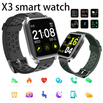 X3 Ceas Inteligent Monitor de Ritm Cardiac Sport Fitness Brățară Bărbați Femei Full Touch Screen Apel Smartwatch Pentru Android IOS
