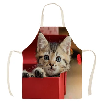 Șorț de bucătărie Pisica Minunat Tipărite Lenjerie de Sorturi pentru Barbati Femei Acasă Instrumente de Curățare 68x55cm Gătit de Copt Accesorii фартук